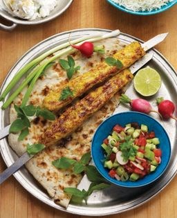 Ground chicken kababs (Kabab kubideh-ye jujeh)
