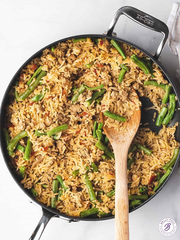 Ground turkey and rice skillet