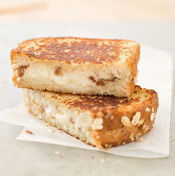 Grown-up grilled cheese sandwiches with Asiago and dates