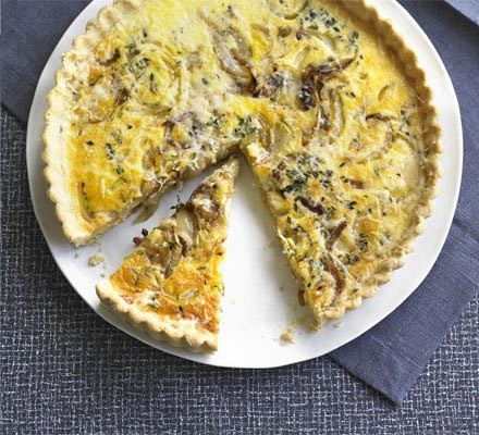 Gruyère and caramelized onion tart