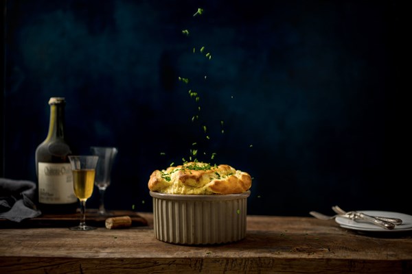 Gruyère and chive soufflé