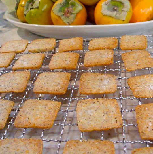 Gruyère and hazelnut crackers
