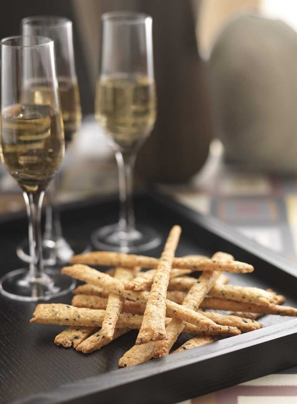 Gruyere cheese and caraway seed wafers
