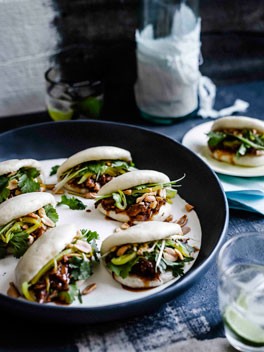 Gua bao with braised pork ribs