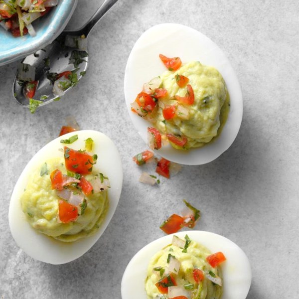 Guacamole deviled eggs