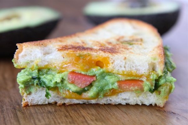 Guacamole grilled cheese sandwich