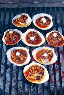 Guajillo grilled clams