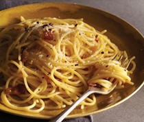 Guanciale, egg, and pecorino Romano (Carbonara)