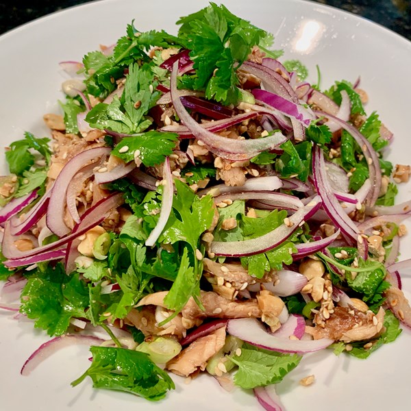 Guangxi-style smoked trout salad
