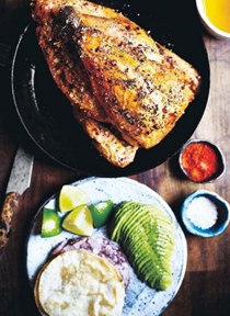 Guinea fowl with avocado [tacos]