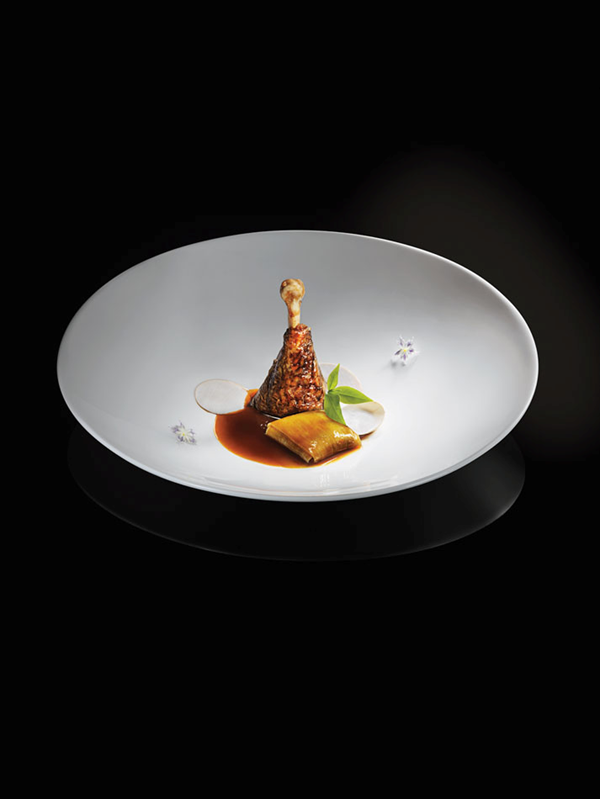 Guinea fowl with herb ravioli