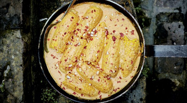 Gujarati corn on the cob curry (Gujarati makai subji)