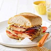 Guy Fieri's grilled chicken tortas with chipotle crema