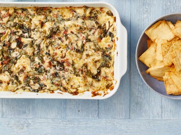 Guy Fieri’s spicy Swiss chard and artichoke dip