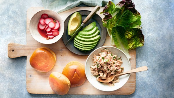 Hacked-chipotle-chicken-salad sandwiches