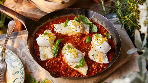 Haddock and lentils