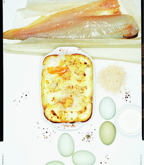Haddock, cream and soft egg gratin