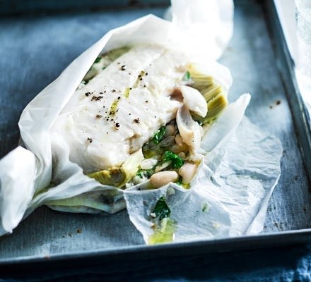 Haddock with cannellini beans