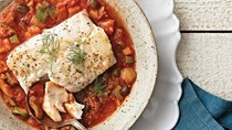 Haddock with rustic tomato-fennel sauce