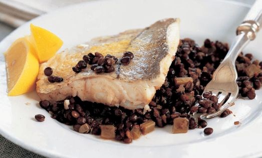 Haddock with spicy Puy lentils