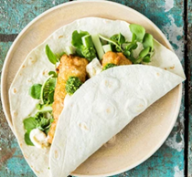 Haddock wrap with lemon mayo and pesto