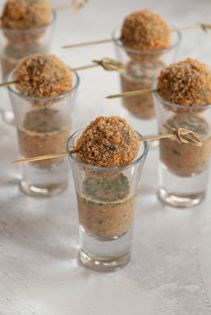 Haggis bon bons with whisky mustard sauce