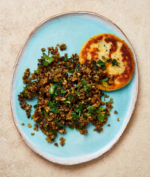 Haggis kheema and tattie rotis 