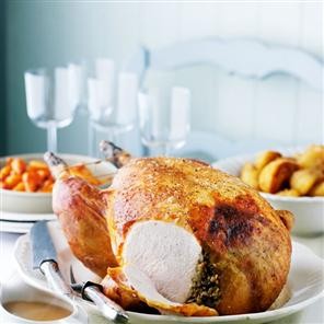 Haggis-stuffed Christmas turkey