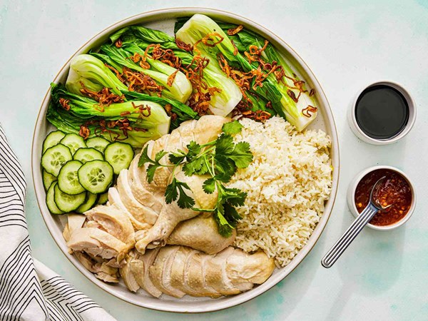 Hainanese chicken rice set