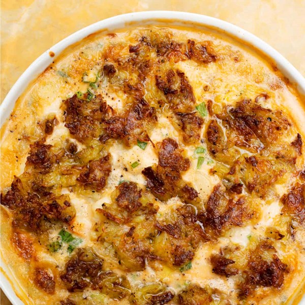 Hake and prawn pie with a potato crust