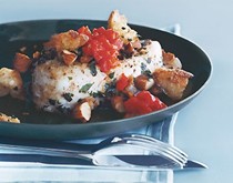 Hake with chunky "romesco"