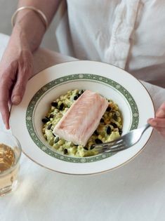 Hake with green goddess