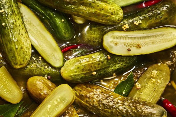 Half-sour dill pickles