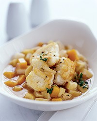 Halibut and fall harvest sauté