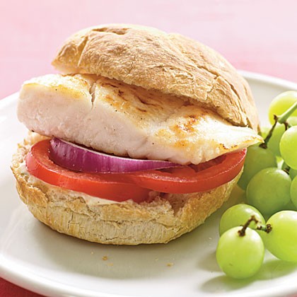 Halibut sandwiches with tartar sauce