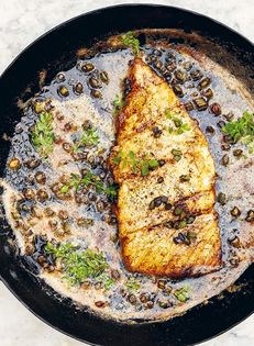 Halibut with anchovy butter