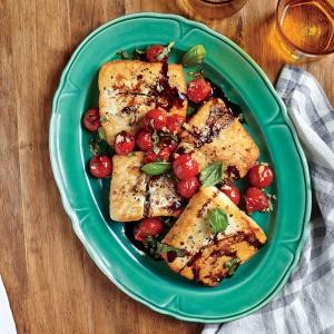 Halibut with balsamic cherry tomatoes
