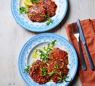 Halloumi & beetroot fritters