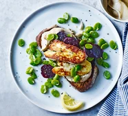 Halloumi  & beetroot open sandwich