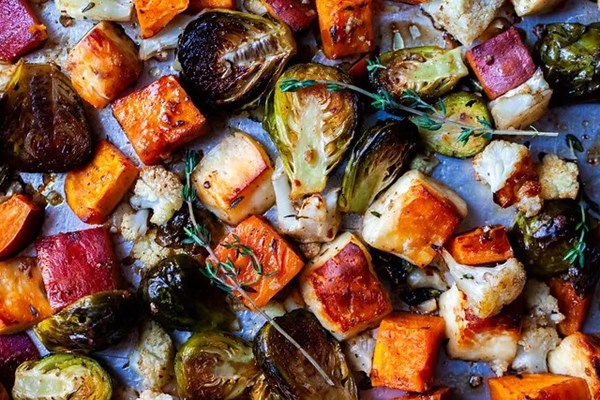 Halloumi and fall vegetable roast