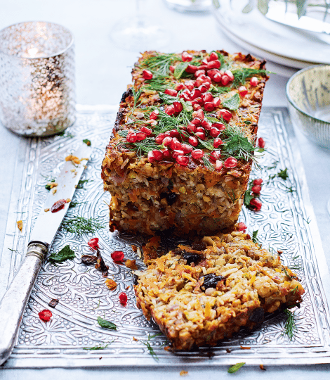 Halloumi and pistachio nut roast