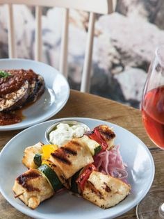 Halloumi and vegetable skewers