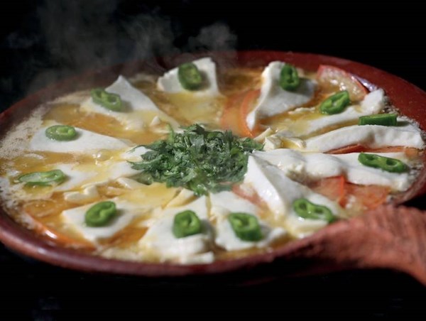 Halloumi cheese flower 