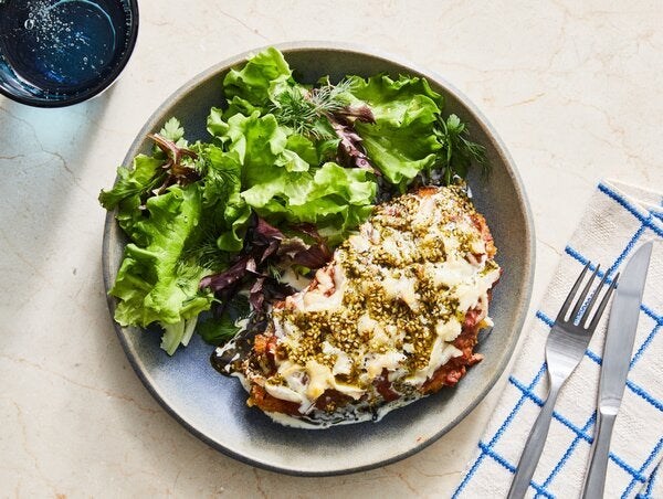 Halloumi chicken Parmesan with za'atar