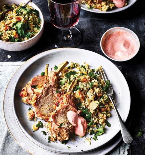 Halloumi-crushed lamb rack
