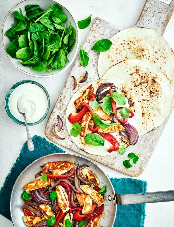Halloumi fajitas