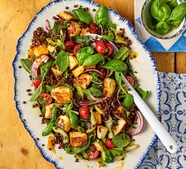 Halloumi, lentil & all the herbs salad