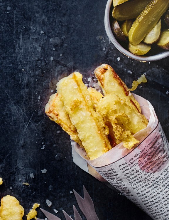 Halloumi salt & vinegar fries with tartare sauce