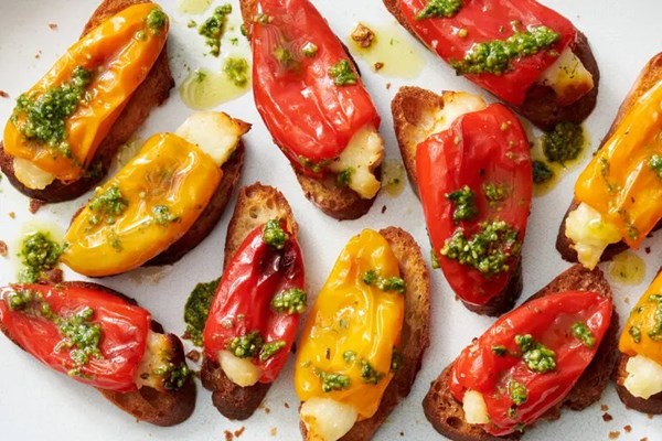 Halloumi-stuffed sweet peppers