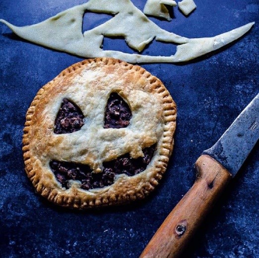 Halloween black bean jack-o'-lanterns